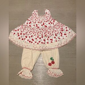 Vintage Cherry print set for babe Size 6-12 months By Lipstick